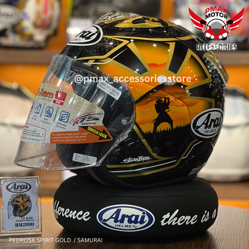 ARAI HELMET VZ-RAM OPEN FACE PEDROSA SPIRIT GOLD ORIGINAL MADE