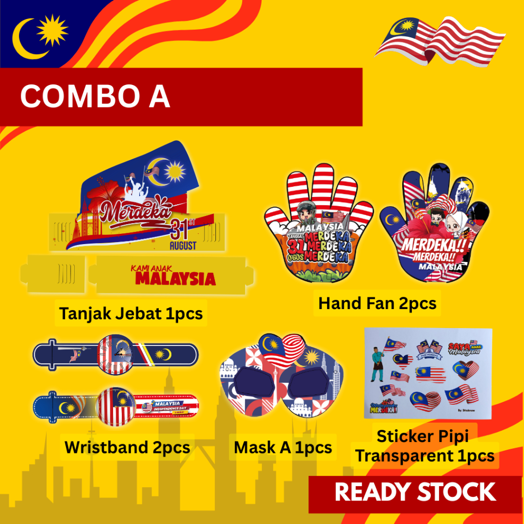 [FAST SHIPPING] SET COMBO Aksesori Merdeka Kanak-Kanak 2025 | Keychain ...