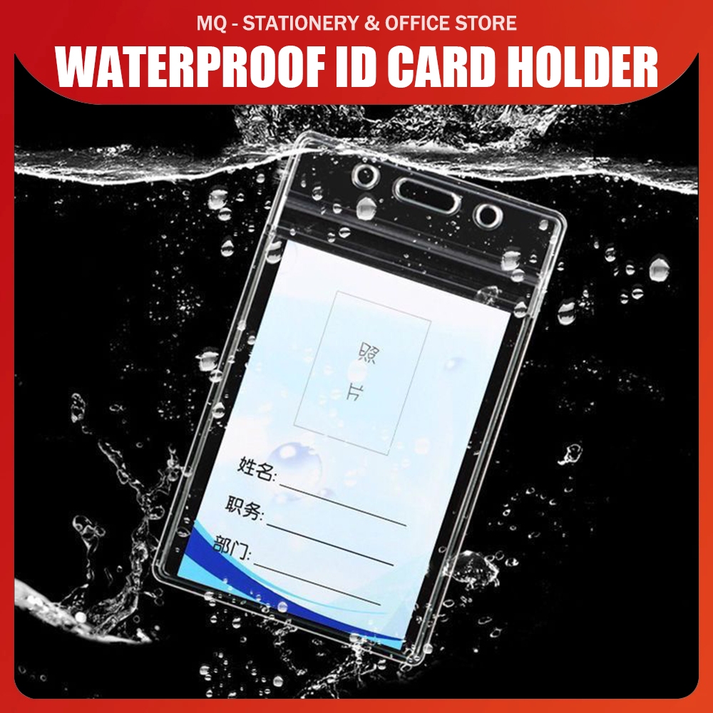 100Pcs ID Card Holder Vertical / Horizontal Waterproof Transparent ...