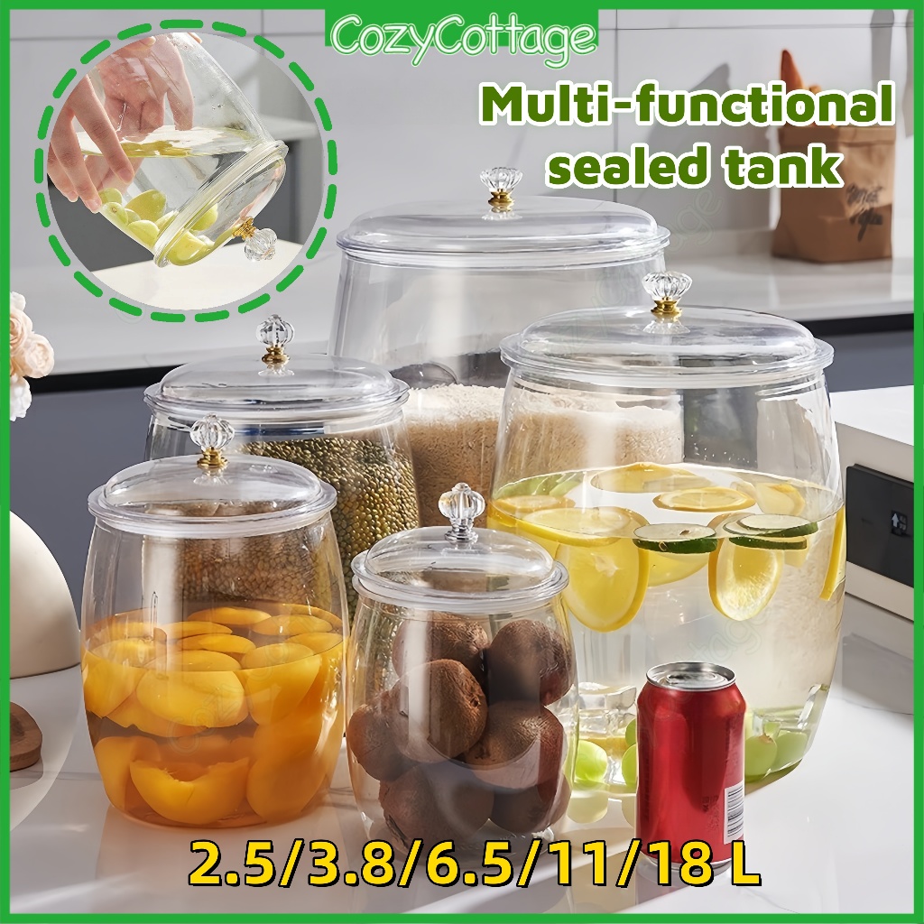Airtight Transparent Plastic Container Large Capacity Spices Storage ...