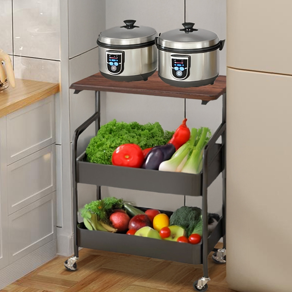 Troli Rak Dapur Kitchen Storage Rack Trolley With Wheel Cooking ...
