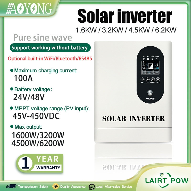 AOYONG hybrid inverter solar inverter 1.6KW/3.2KW/4.5KW/6.2KW pure sine ...