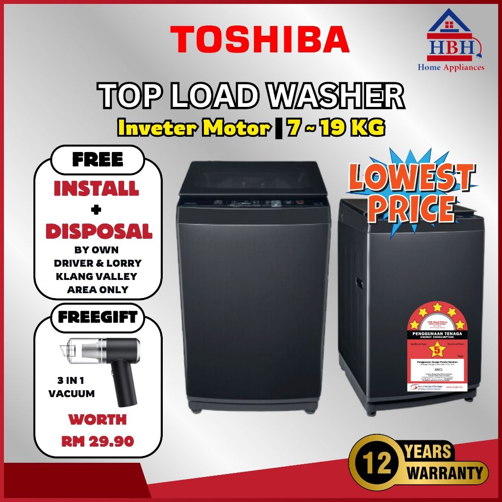 (FreeInstall) Toshiba | Top Load Washer | AW-M801AM AW-DUK1300KM(SG ...