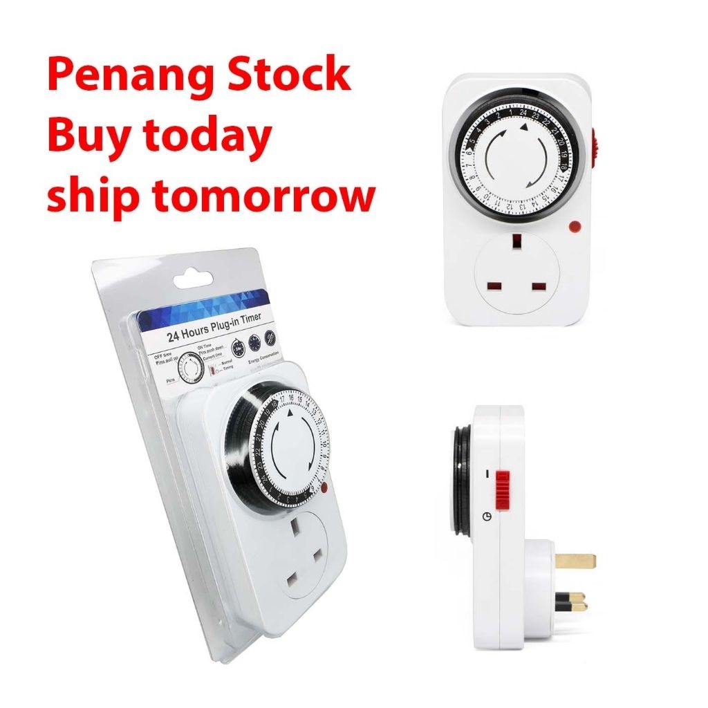 24 Hours Programme Switch Timer 3 Pin UK Plug Automatic On Off Power ...