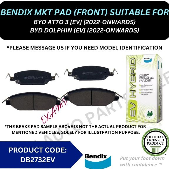 BENDIX GENUINE (EV) DISC BRAKE PAD (FRONT, REAR) FOR BYD ATTO 3 [EV ...