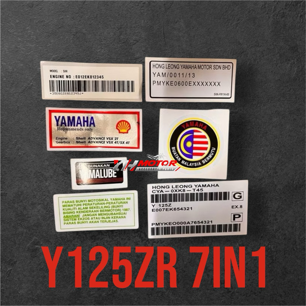 BARCODE YAMAHA 125 ZR SET STICKER #barcode125 | Shopee Malaysia