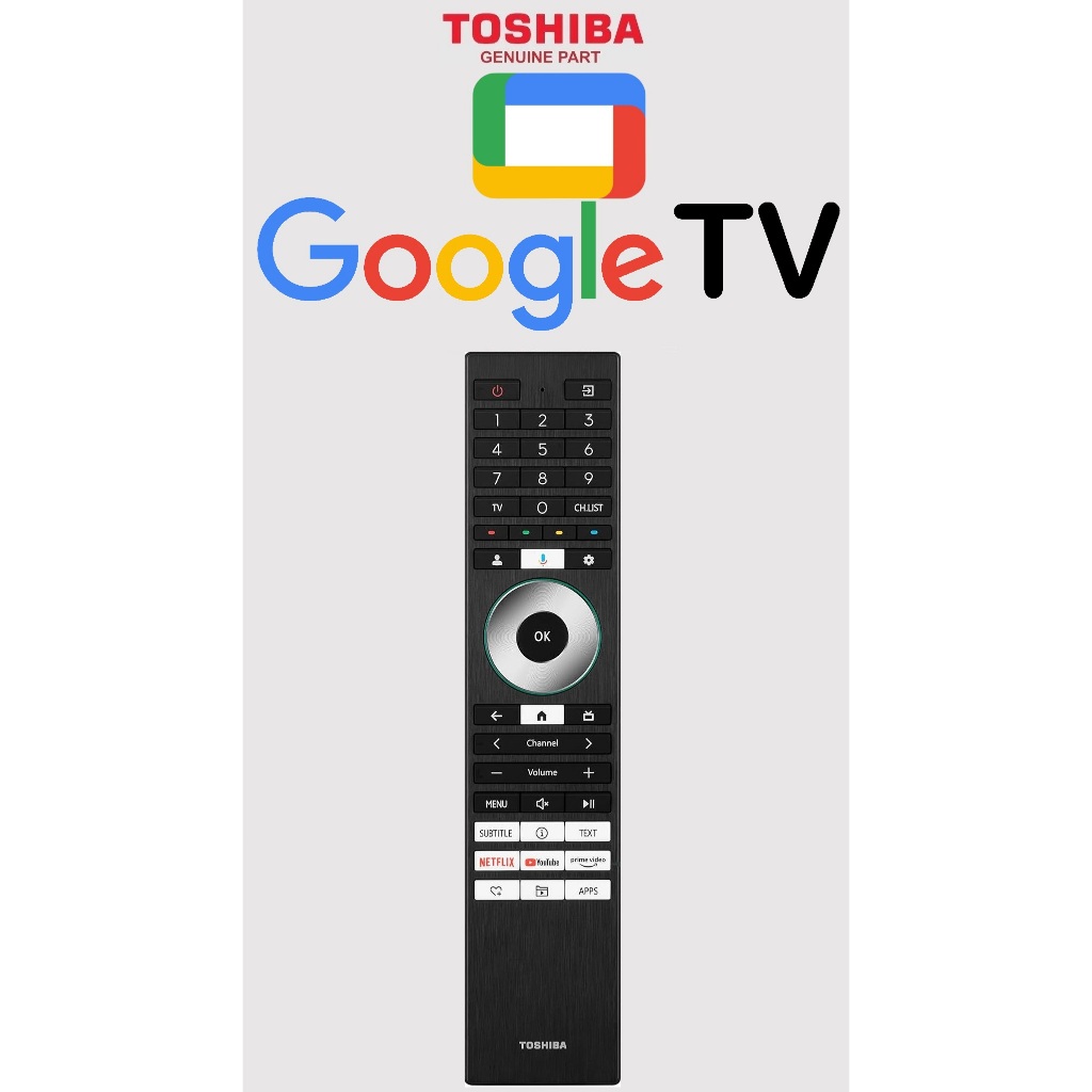 Original Toshiba Google Tv Remote Control With Voice Function | Shopee ...