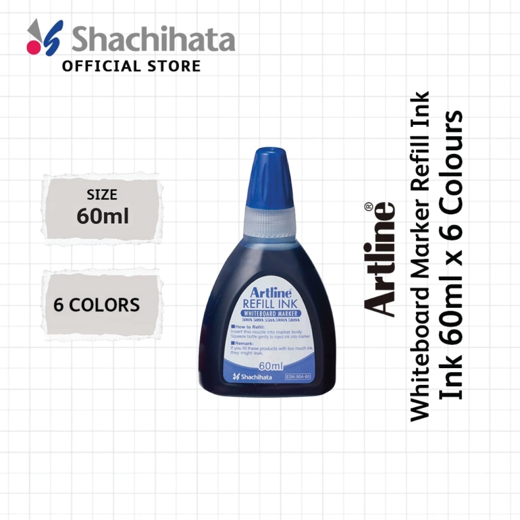 Artline Whiteboard Marker Refill Ink 60ml | 6 Colours | Shopee Malaysia