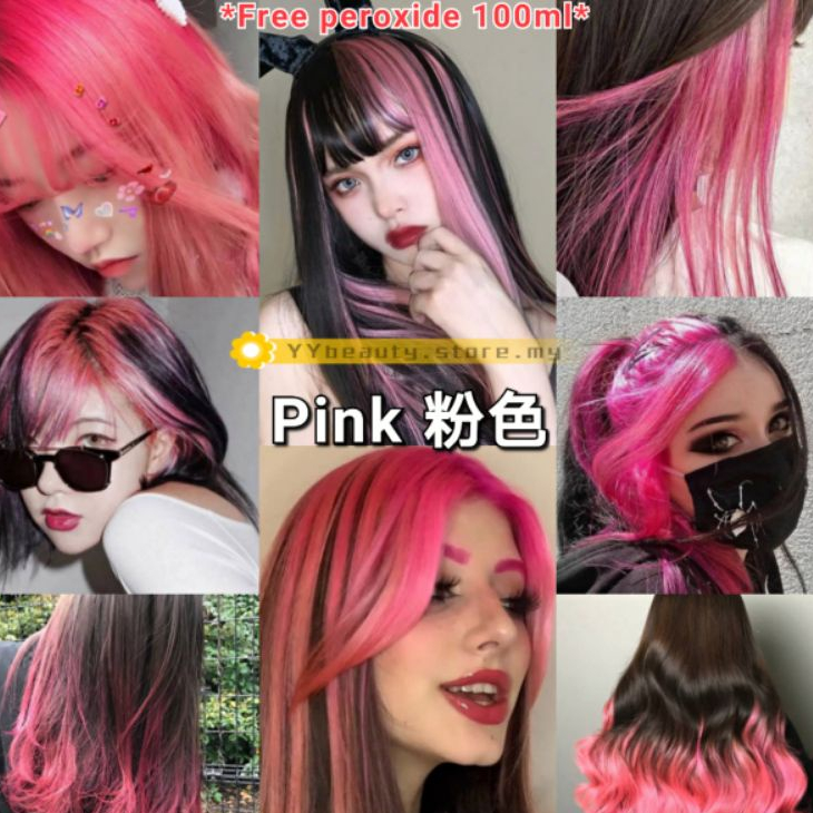 Pink Professional Hair Color Set 100ml Dye Hair Warna Rambut merah ...