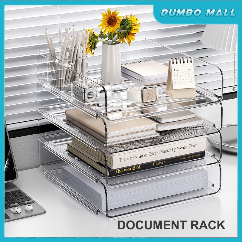 Document Rack File Organizer A4 Paper Tray Office Table Holder Desktop ...