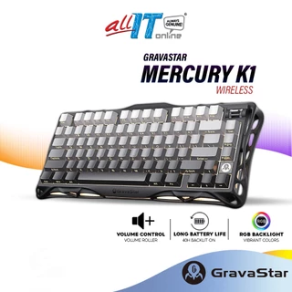GravaStar Mercury K1 75% Wireless Mechanical Gaming Keyboard with RGB Lighting, Long Battery Life, Linear Switch
