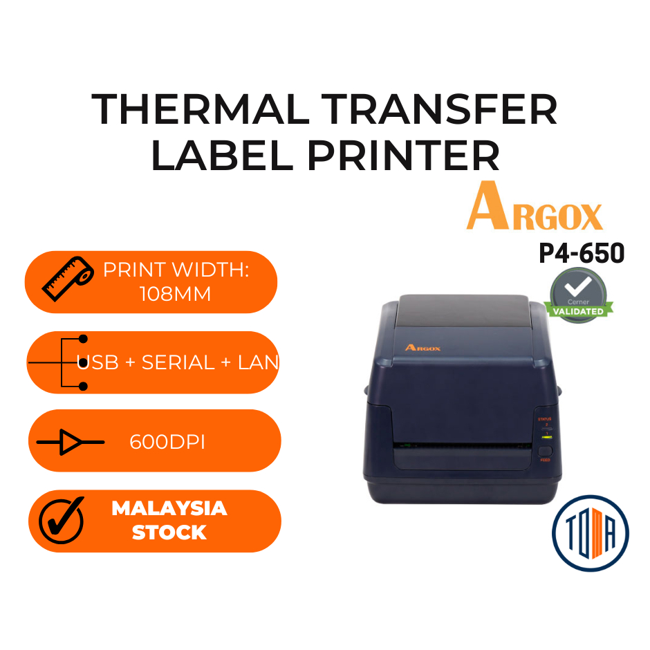 Argox P4-250 P4-350 P4-650 Desktop Barcode Label Printer 300dpi 600dpi ...