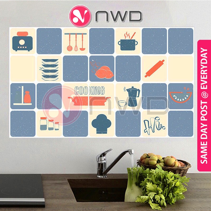 𝗖𝗨𝗧𝗧𝗔𝗕𝗟𝗘 》Oilproof Kitchen Wall Sticker Self Adhesive DIY Cabinet Tile ...