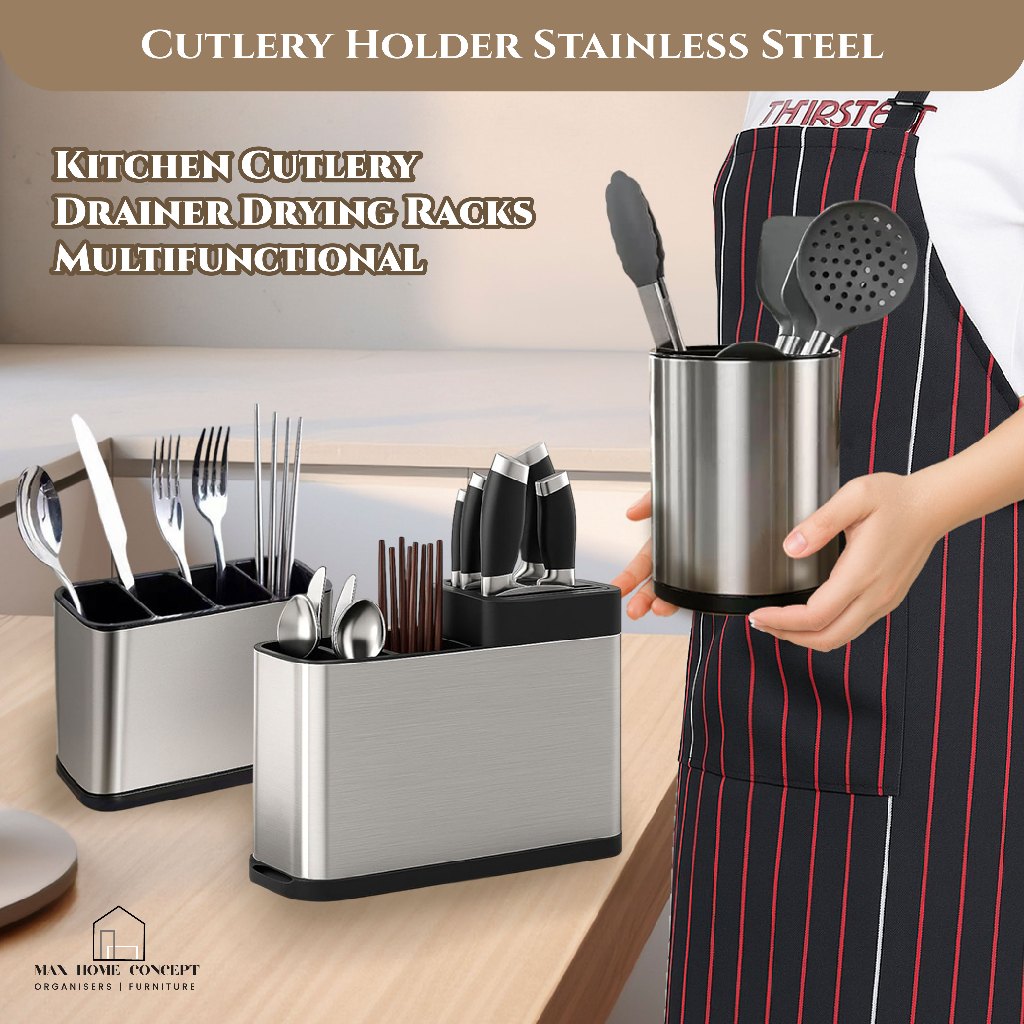Stainless Steel Knife Spoon Fork Holder | Cutlery Chopstick Holder ...