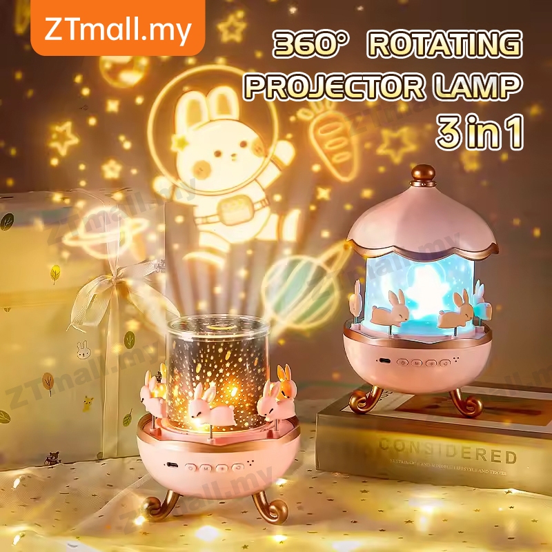 Music Box Projector LED Night Light 12/21 Projection Films 3 in 1 For ...