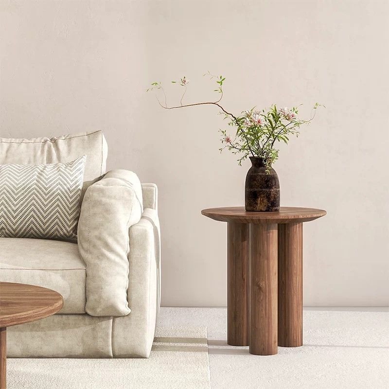 Retro Solid Wood Living Room Sofa Side Table Small Apartment Solid Wood ...