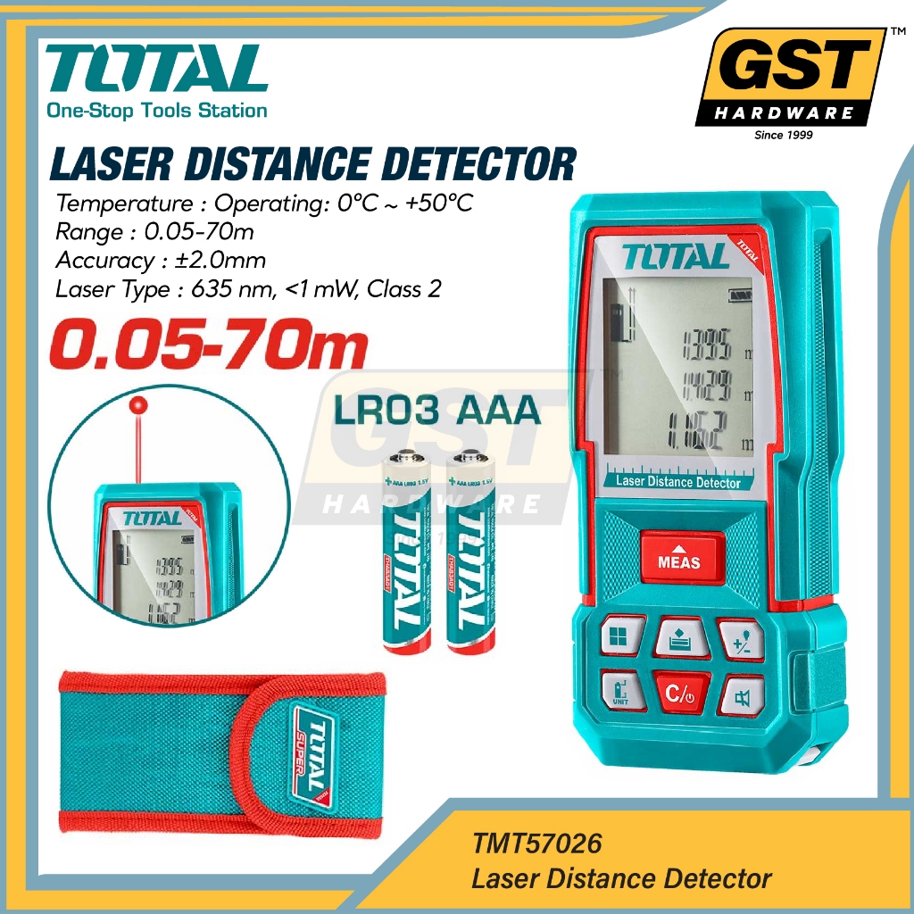 TOTAL Laser Distance Detector Laser Measurement Laser Distance Meter ...