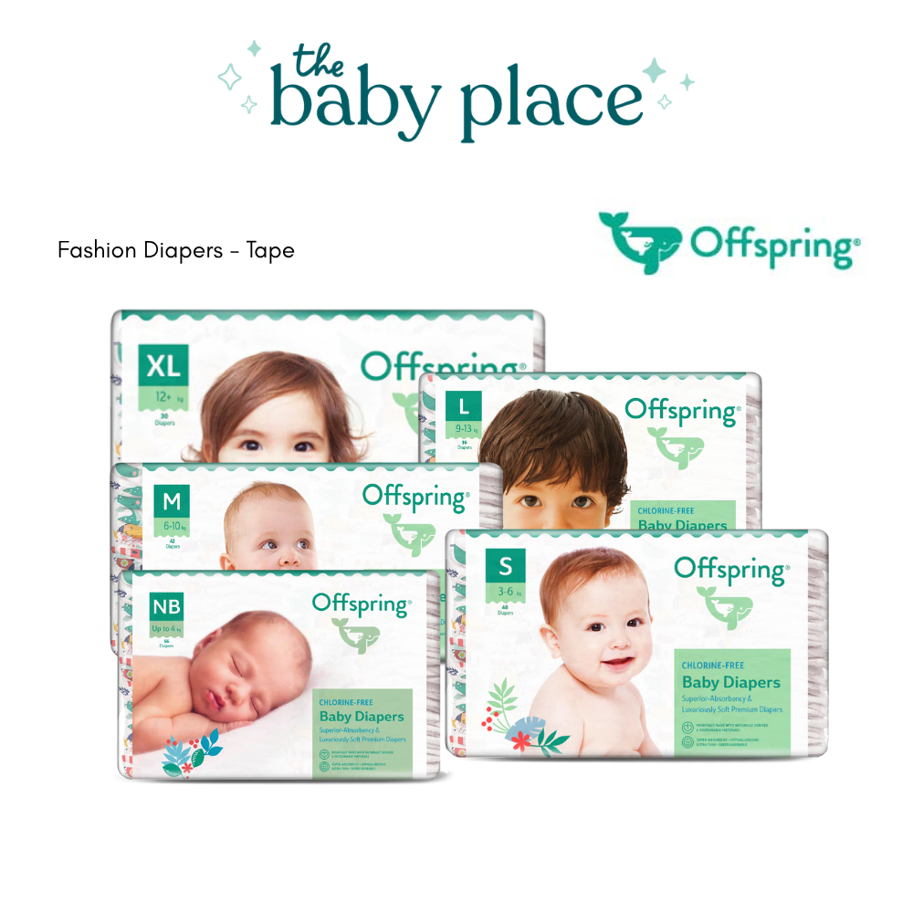 OffSpring Chlorine-Free Baby Diapers Tape (Assorted Designs) | Shopee ...