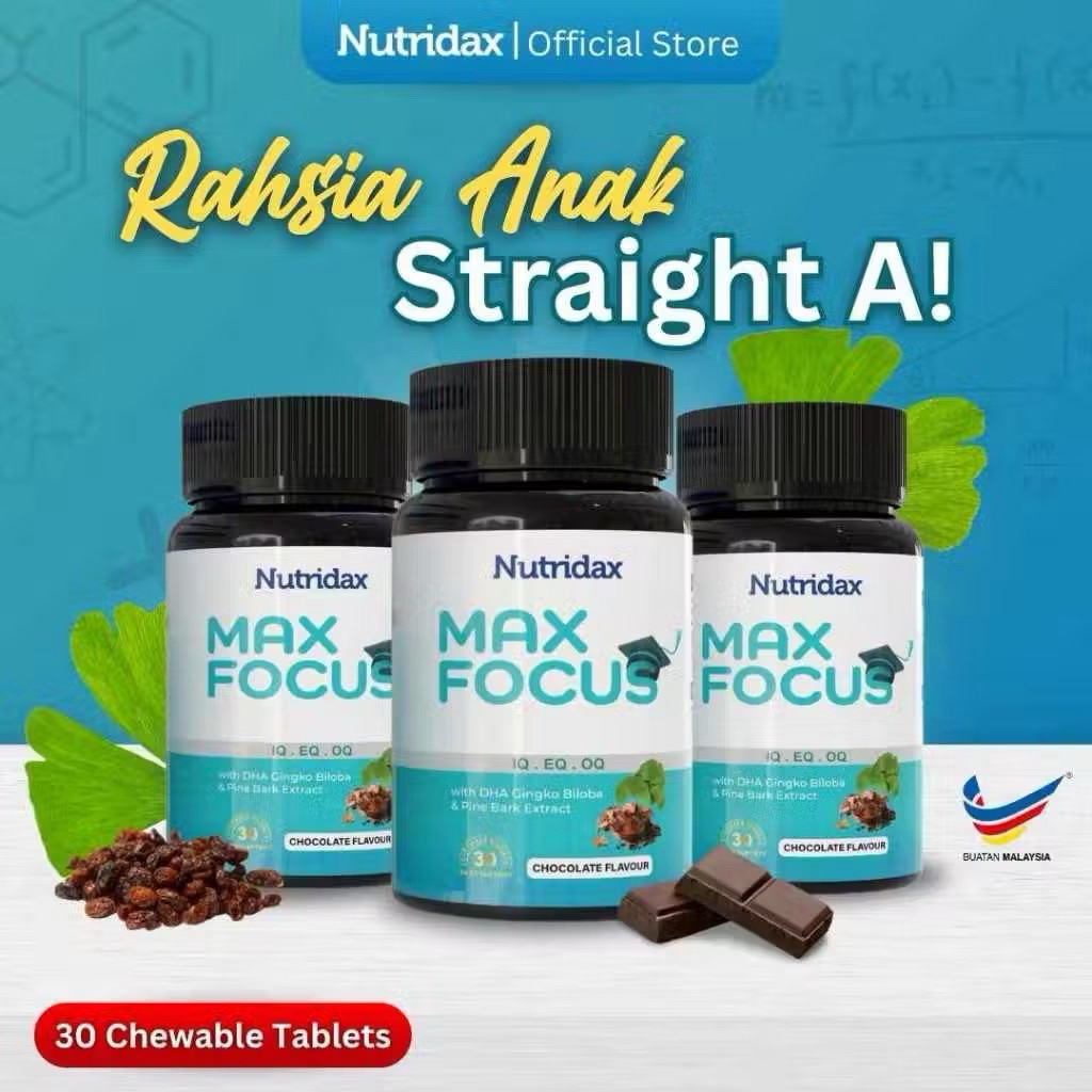 [ OFFICIAL DISTRIBUTOR ] NUTRIDAX MAX FOCUS MAX MINDA BRAIN AND EMOTION ...