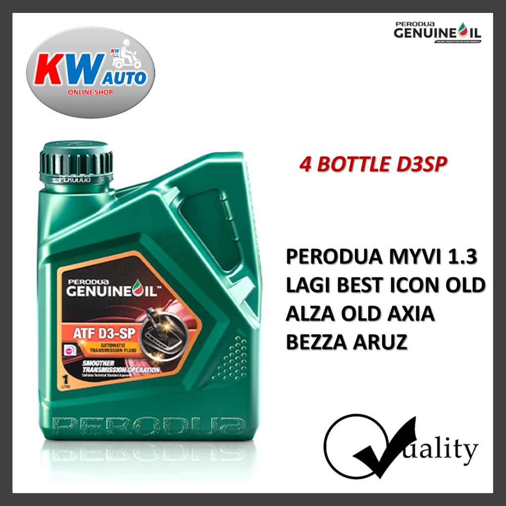4 Botol Perodua ATF D3SP Gear Oil - Myvi Alza Axia Bezza Aruz Minyak ...
