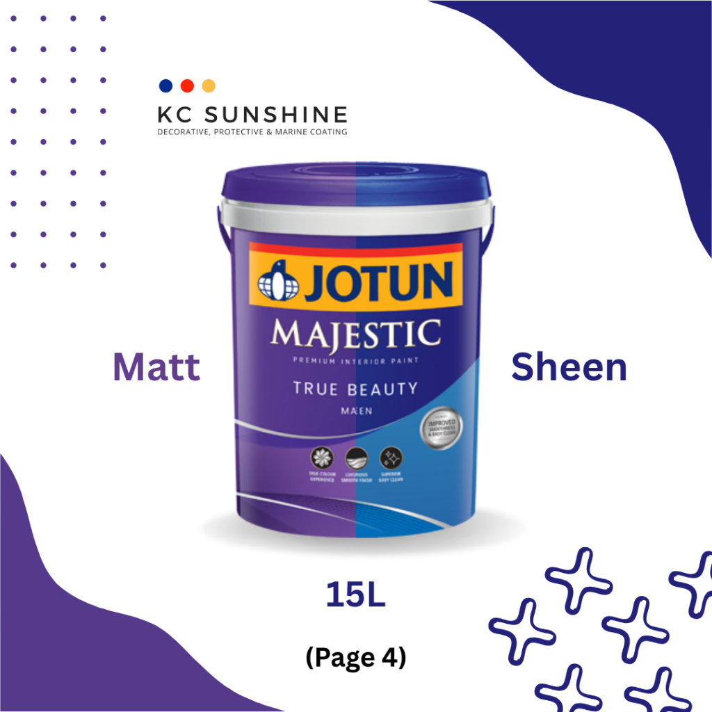 15L Jotun Majestic True Beauty Matt / Sheen [Page 4] Cat Jotun Dalam ...