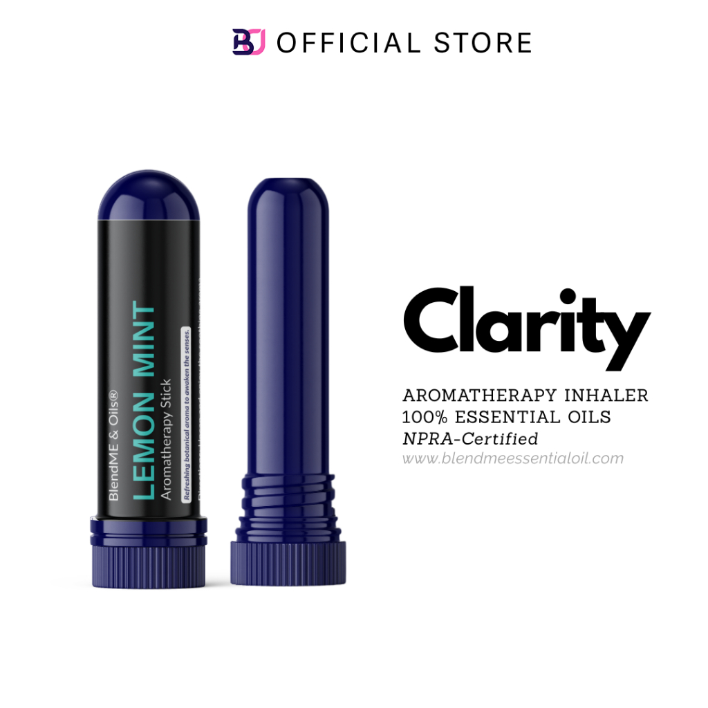 BlendME Lemon Mint Essential Oil Inhaler for Focus Clarity (Therapeutic ...