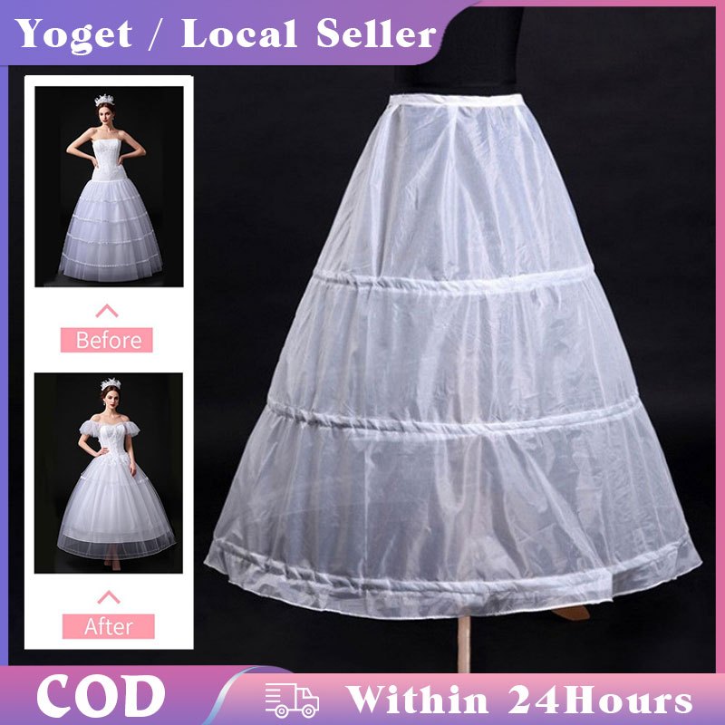 long sleeve dresses a line Hoop Skirt, Wedding Dress Underskirt, White Petticoat Skirt