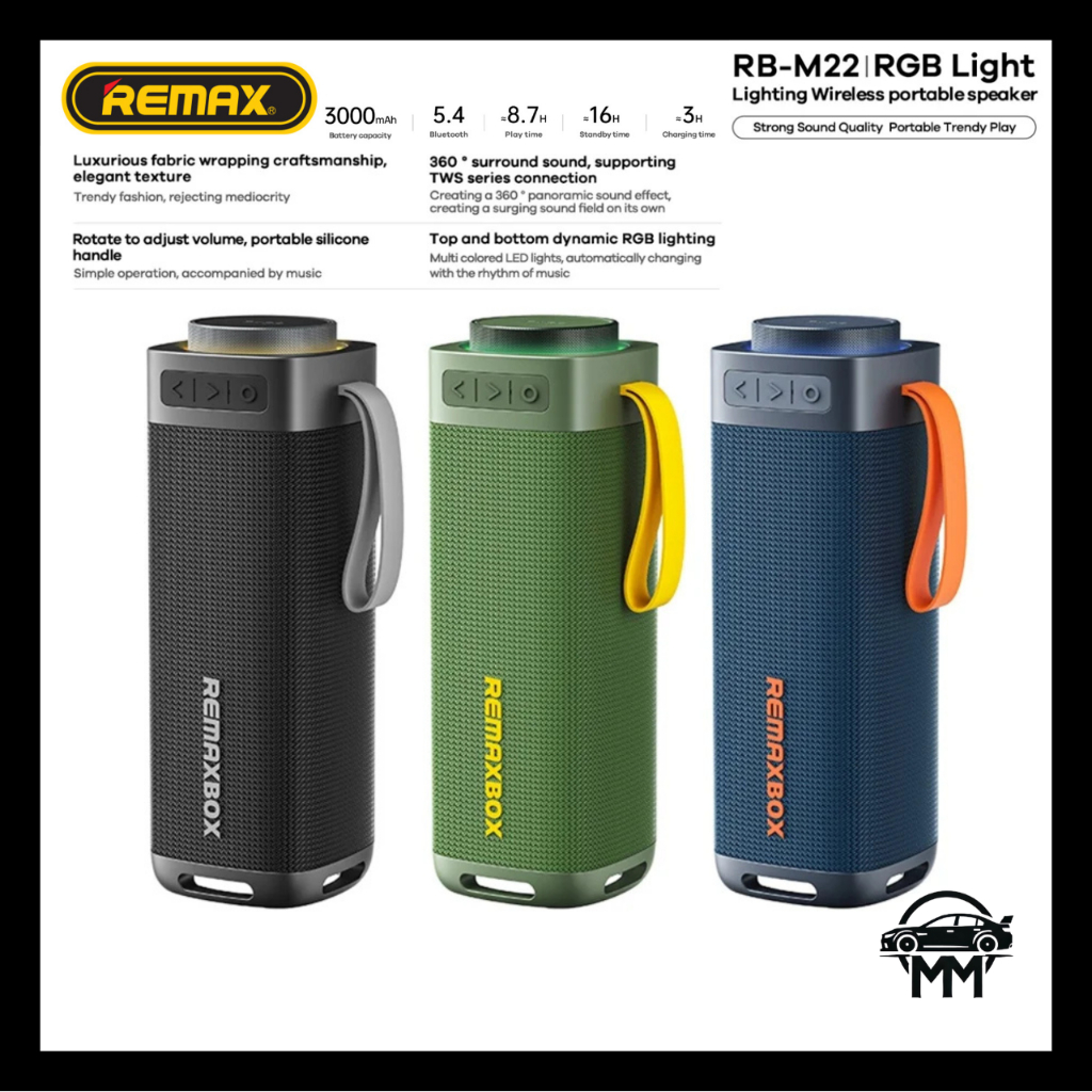 REMAX RB-M22 Portable Wireless Bluetooth compatible Speaker with RGB ...