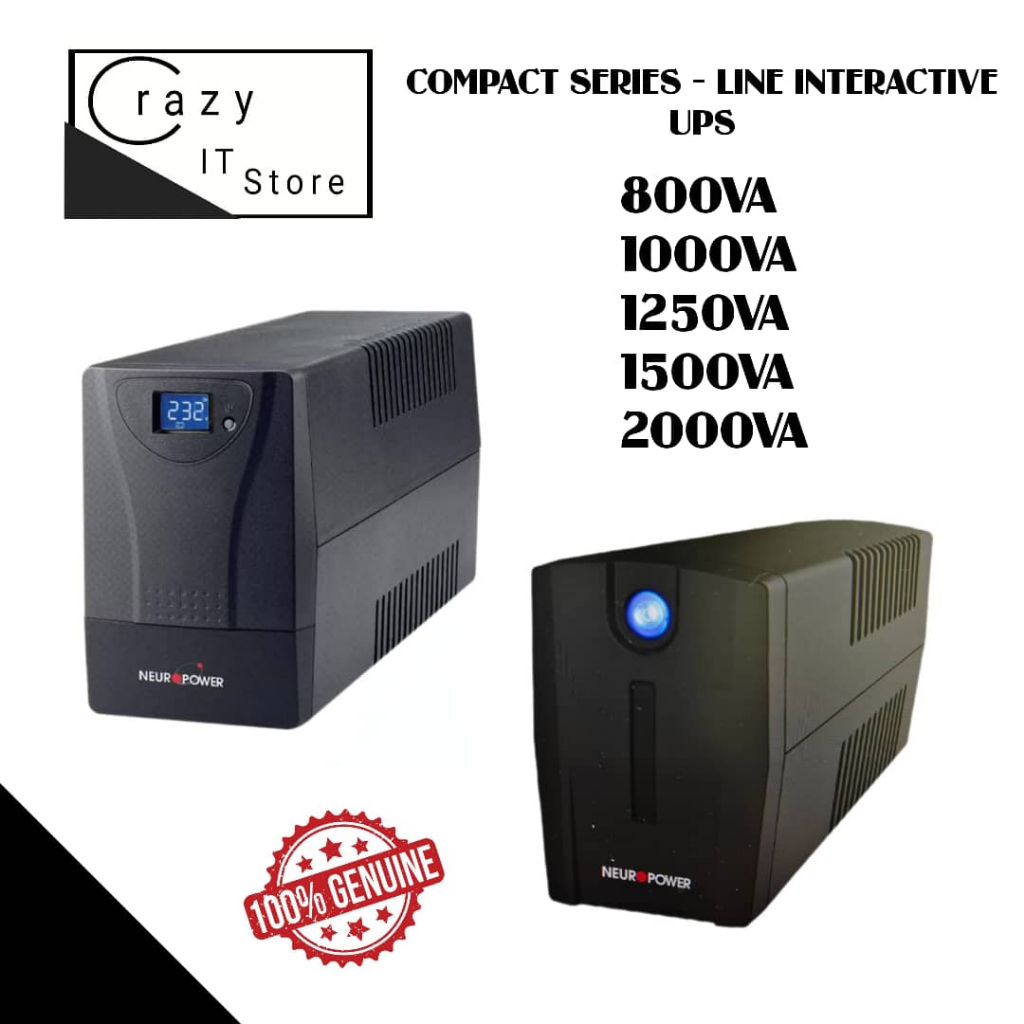 Neuropower Compact UPS 800VA/1000VA/1250VA/1500VA/2000VA - 3 YEARS ...