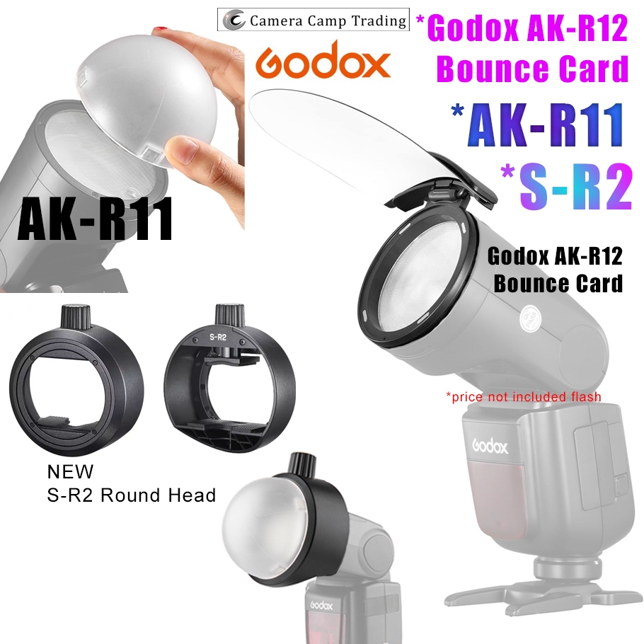 Godox AK-R11 Dome AK-R12 Bounce Card S-R2 for Godox V1 Flash AD100Pro ...