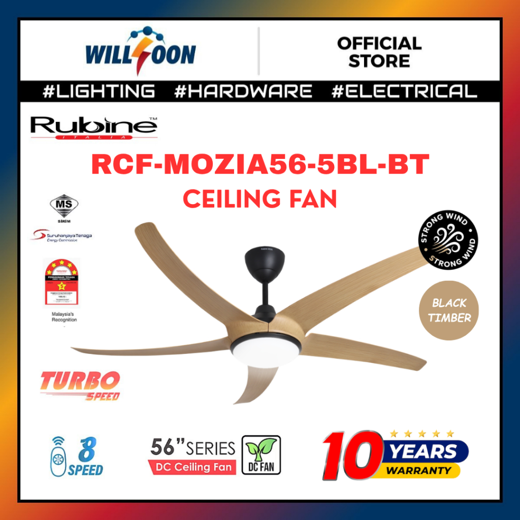RUBINE MOZIA CEILING FAN WITH LED LIGHT 56
