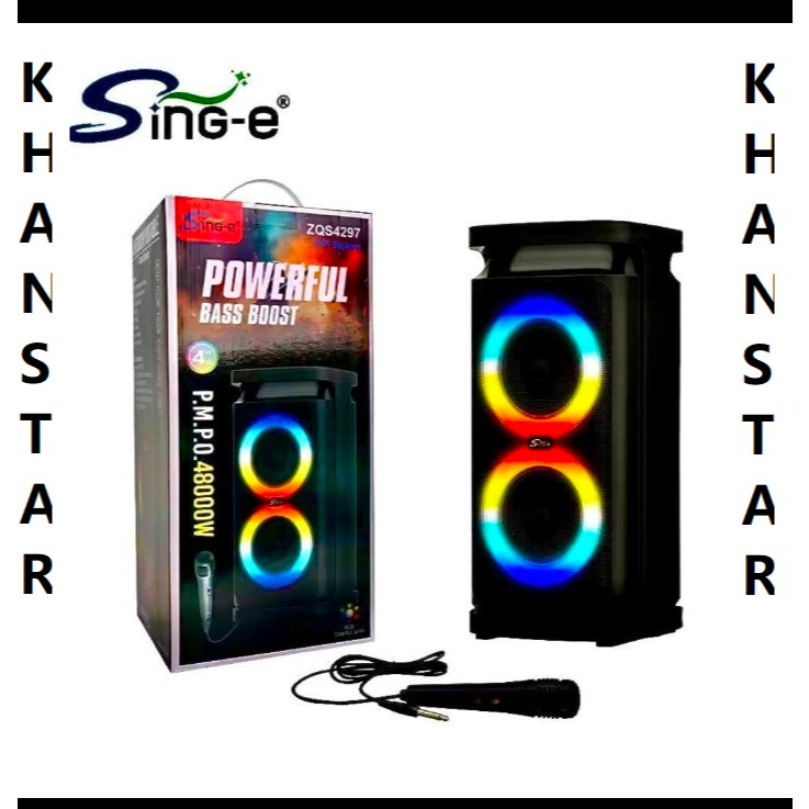 ZQS 4297 BLUUTHOOTH SPEAKER RGB Karaoke Machine High Power | Shopee ...