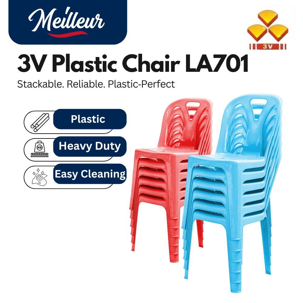 3V Plastic Chair LA 701 / Office Chair / Restaurant Chair / Meeting Chair / Kerusi | Shopee Malaysia