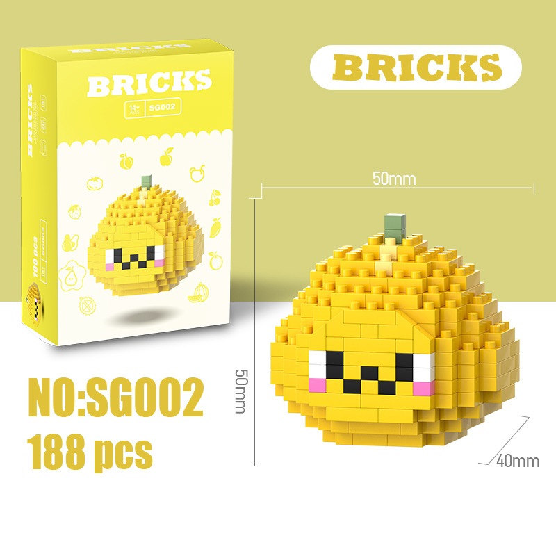 Kawaii Pomelo Mini Blocks – Refreshing Citrus DIY Micro Bricks | Shopee ...