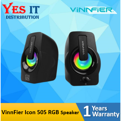Vinnfier RGB USB Powered 2.0 Speakers ICON 505 (7 Colors Pulsating RGB ...