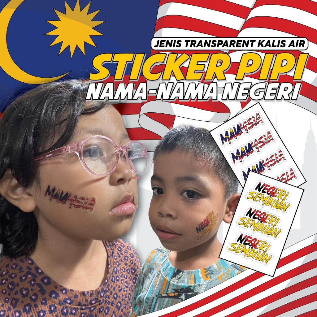STICKER PIPI NAMA NEGERI DALAM MALAYSIA MERDEKA JENIS TRANSPARENT ...