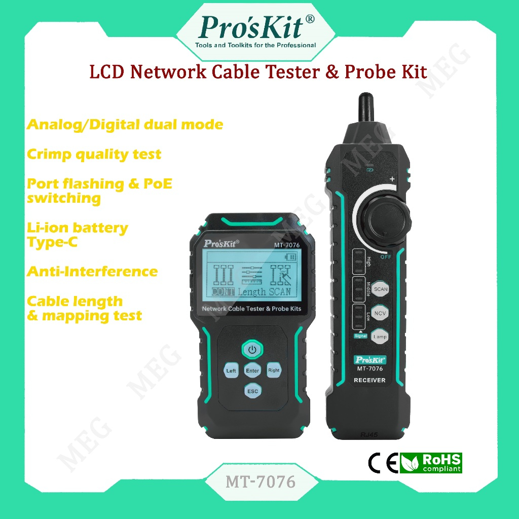 Pro'sKit MT-7076 LCD Network Cable Tester & Probe Kit | Shopee Malaysia