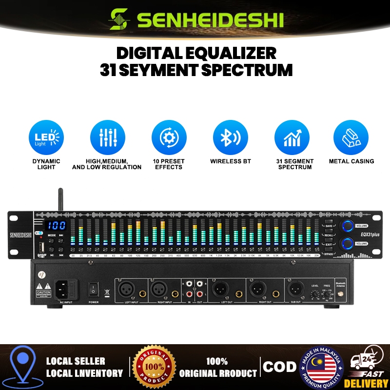 31Plus-EQ Digital Audio Equalizer | 10 Adjustable Bands, USB-Powered ...