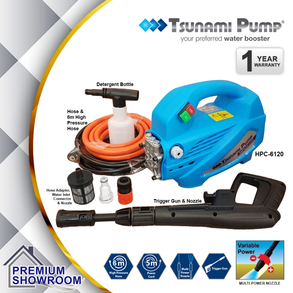 Tsunami Water Jet HPC6120 Light Home Cleaning High Pressure Washer ...