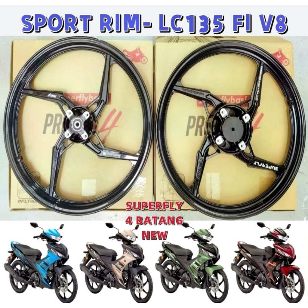 LC135 FI V8 SUPERFLY PROJECT X SPORT RIM 4 BATANG COLOUR BLACK PNP NEW ...
