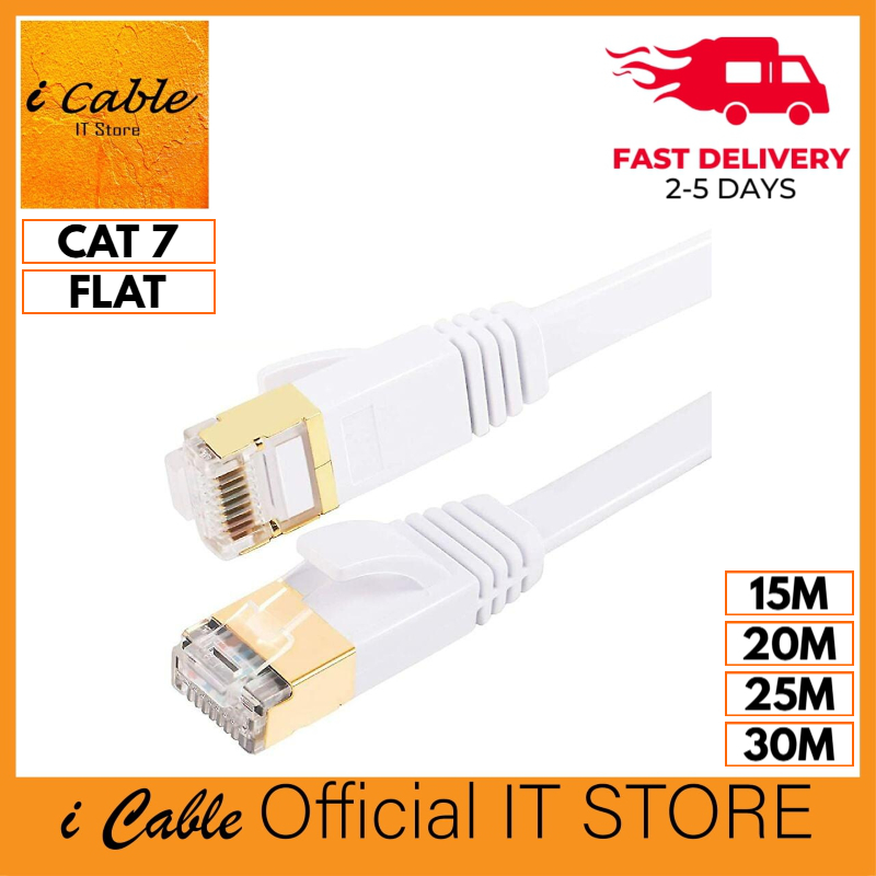 Cat7 Flat Ethernet LAN Cable | Ultra Slim RJ45 High Speed Network Cable ...