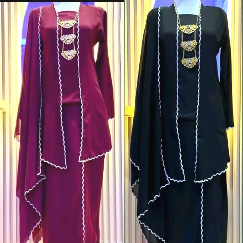 (FREE SHAWL)BAJU KEBAYA SUIT SET SULAM MODEN ATIKHA PREMIUM QUALITY ...