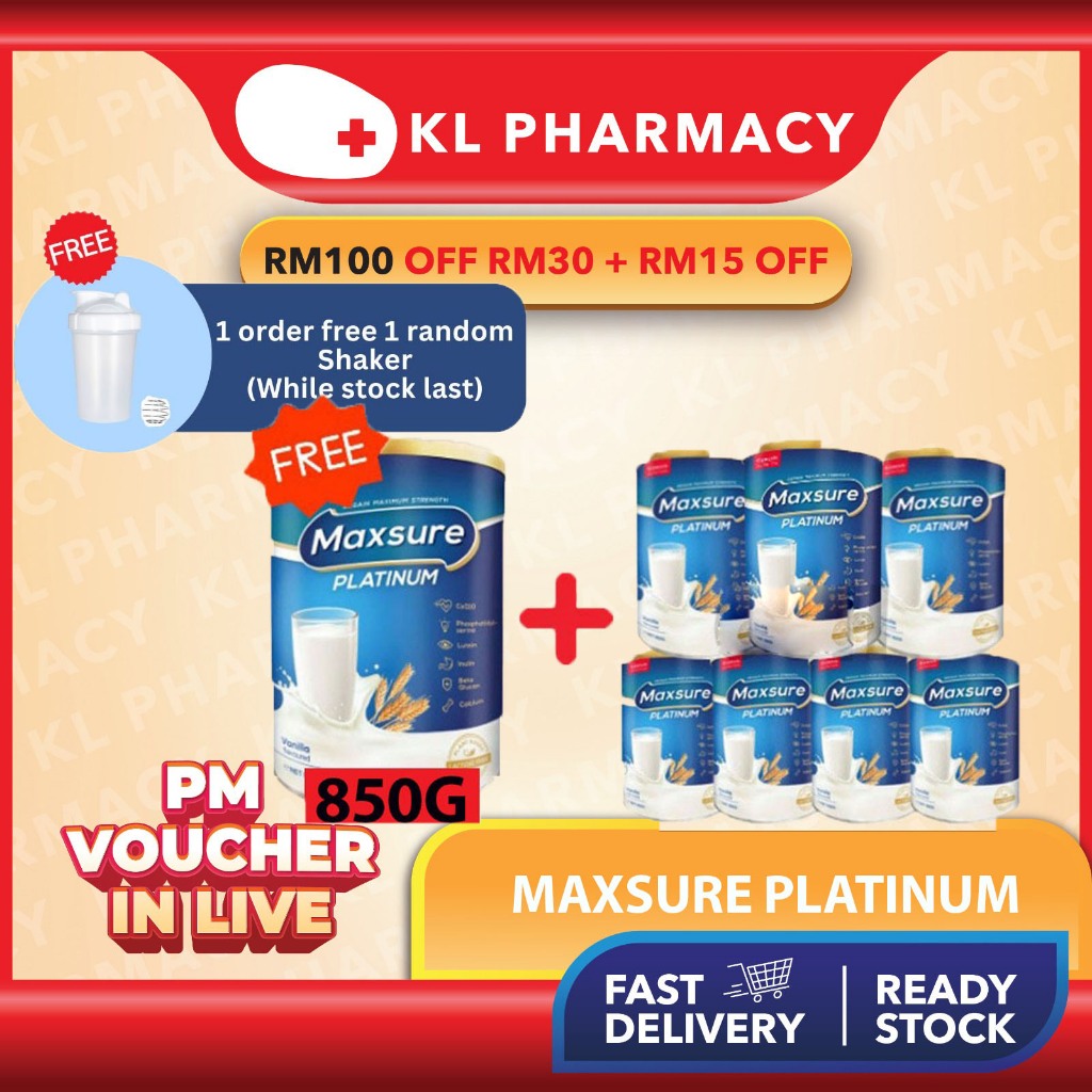 [1 ORDER FREE 1 SHAKER] [ BUY 7 FREE 1] Maxsure Platinum 850g Ensure ...
