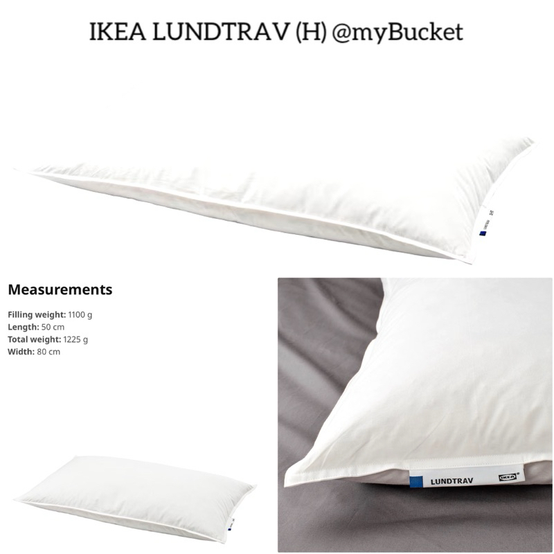 IKEA.my Pillows 1pc Bantal Duck Down Feathers LUNDTRAV GULKAVLE BERGVEN Shopee Malaysia