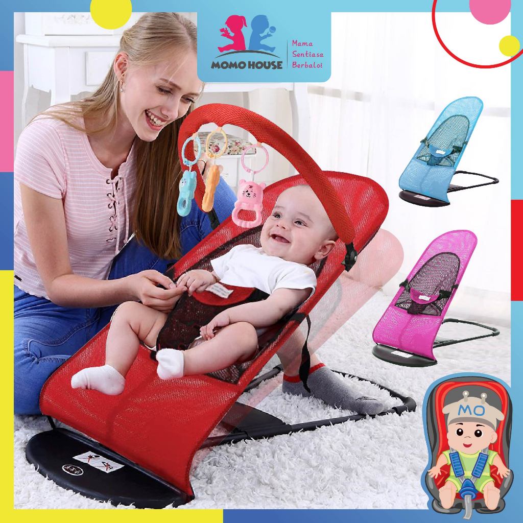 Foldable Baby Balance Chair Rocker Bouncer Chair Buai Lantai Shopee Malaysia