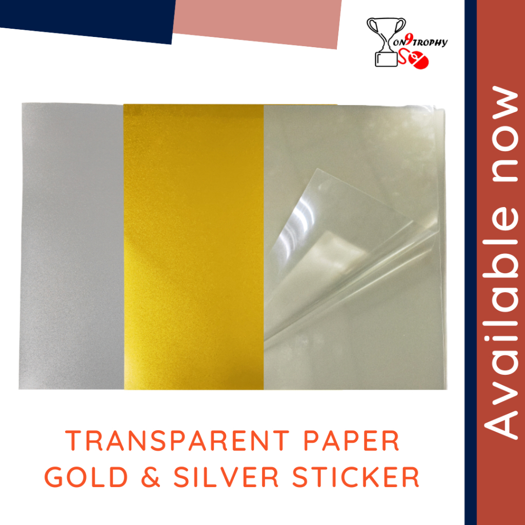 Transparent Film / Gold & Silver Sticker A4 Size For Trophy, Medals ...