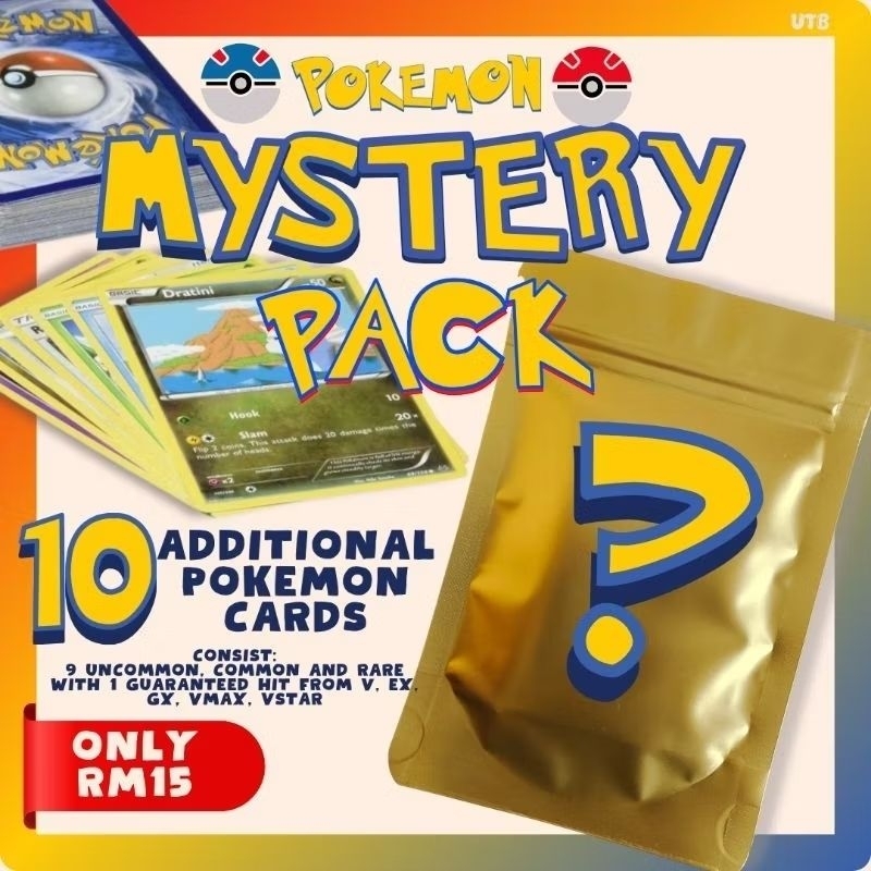 Pokemon Mystery Pack Tcg 10 Cards Shopee Malaysia