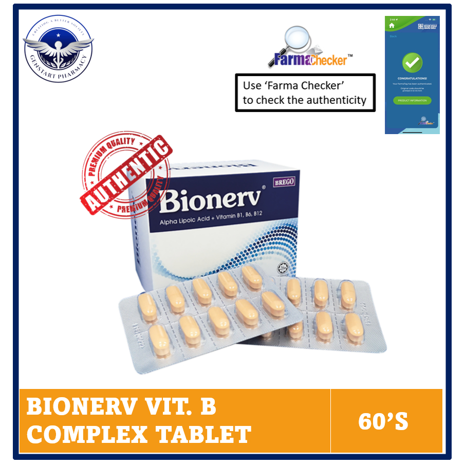 BIONERV VITAMIN B1, B6, B6 PLUS ALPHA LIPOIC ACID TABELT (60'S) NERVE