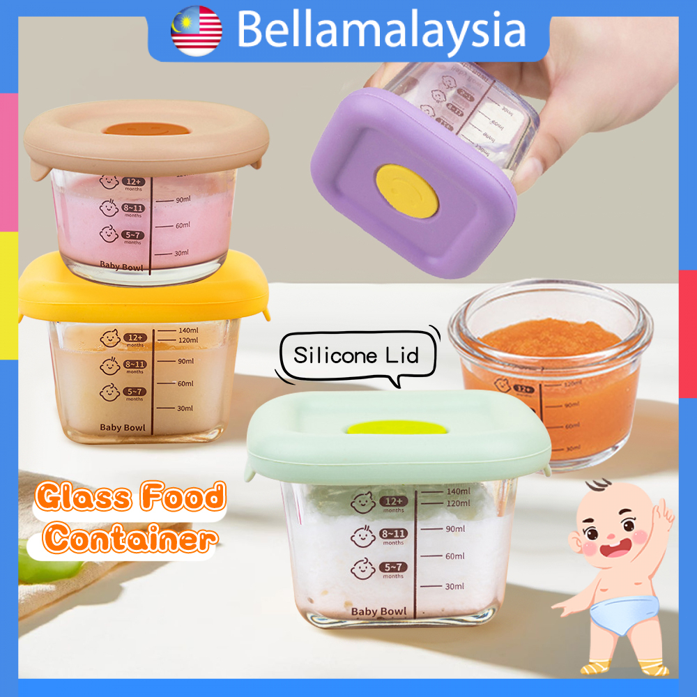 Bella Glass Food Container with Lid Leak-proof Baby Food Storage ...