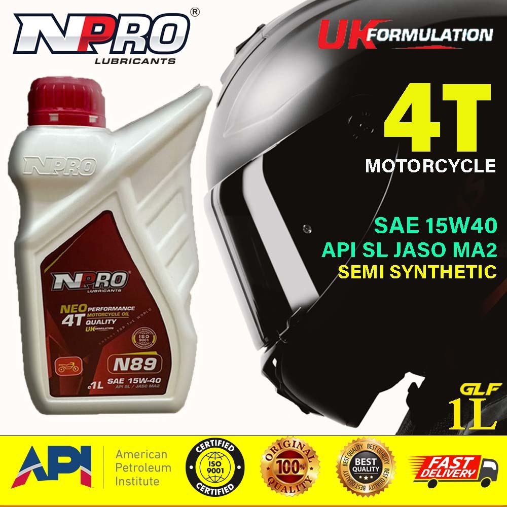 NPRO 4T 15w40 1L SEMI SYNTHETIC Motorcycle Engine Oil API SM JASO MA2